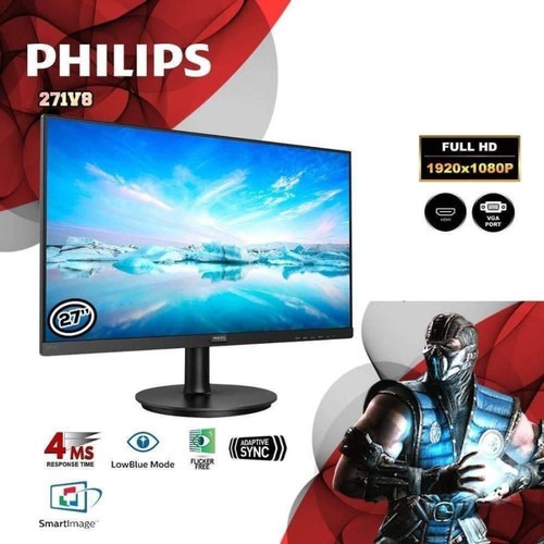 Monitor LED Philips 271V8 27&quot; IPS 1080p 75hz 250cdm VGA HDMI VESA