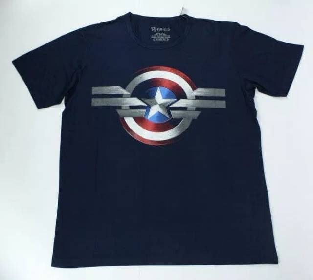 Kaos Baju Captain America Logo New Tshirt Big Size Jumbo XL-XXXL Rhymes