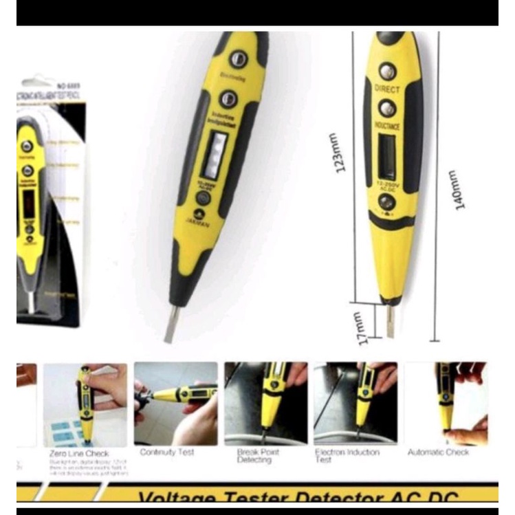 TESPEN DIGITAL JAKMAN VOLTAGE TESTER DETECTOR 12V-250V/MULTI FUNGSI (PER PCS)