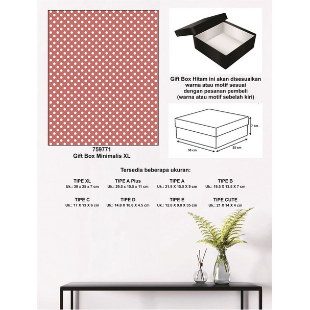 

Kotak kado/Kotak Hadiah/Box Minimalis XL-Polka Spectra REGAL RED-A