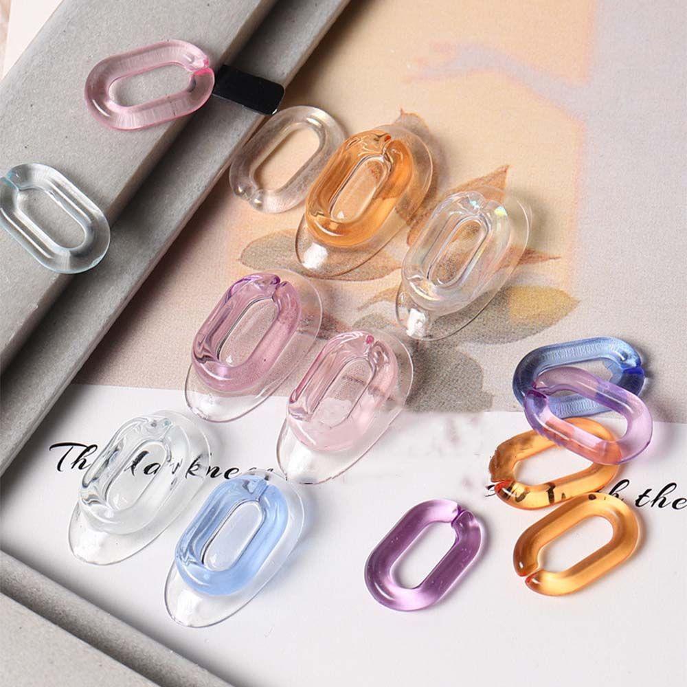 Mxbeauty Oval Gantungan Kunci Perhiasan Kuku DIY Vintage Jelly Warna Nail Art Dekorasi Resin Manicure 3D Nail Charms