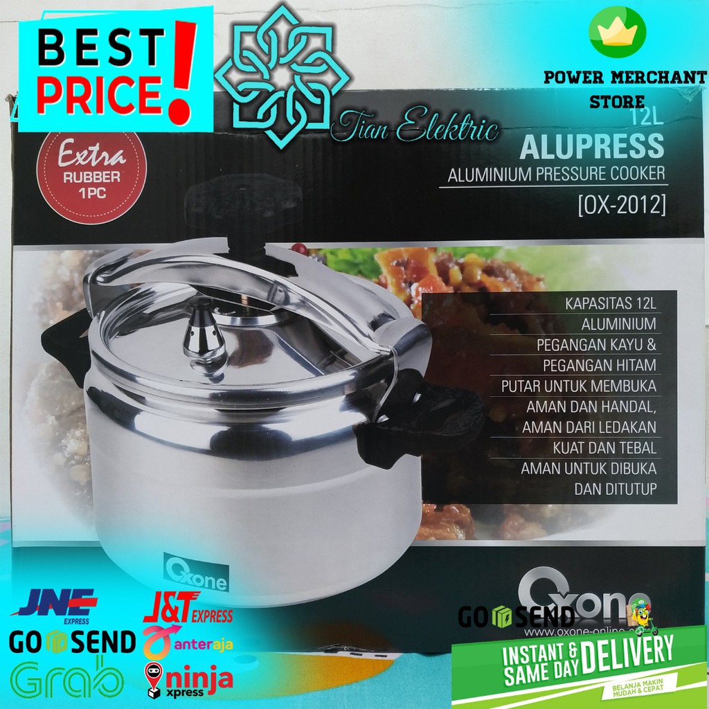 OXONE OX-2012 Alumunium Pressure Cooker / Presto 12 Liter