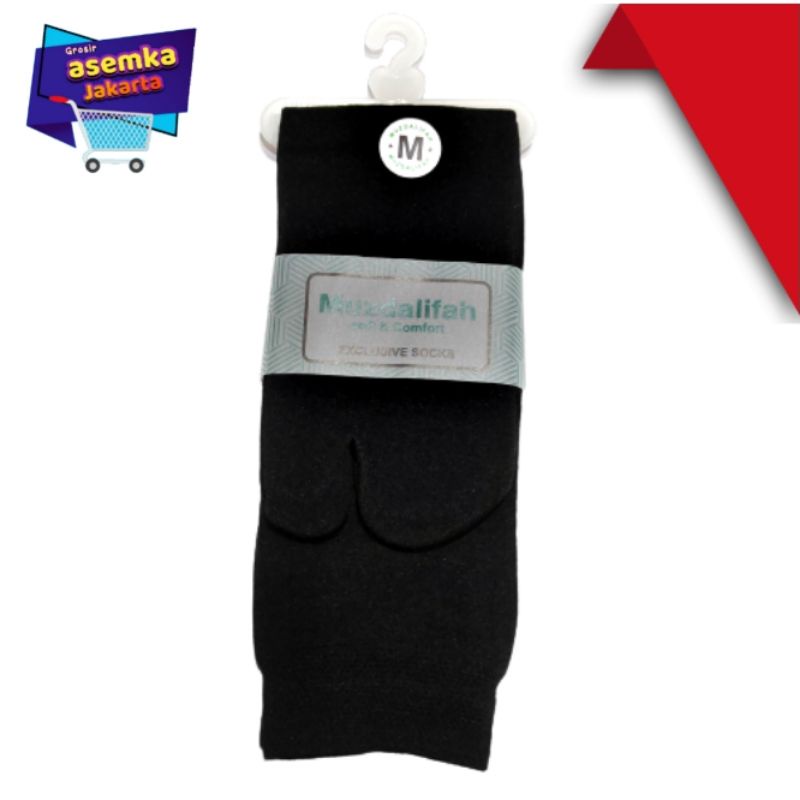 Kaos Kaki Muslimah Muzdalifah Jempol Telapak hitam Grosir