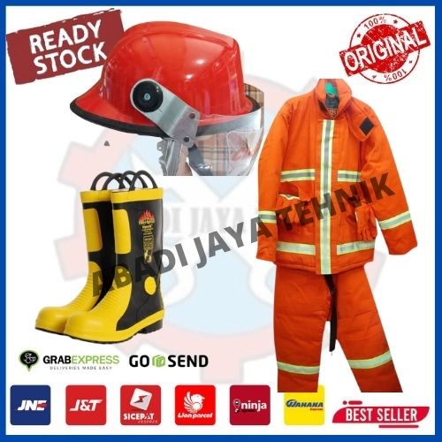Paket Lengkap Baju Pemadam / Setelan Baju Pemadam Kebakaran Berkualitas - Murah