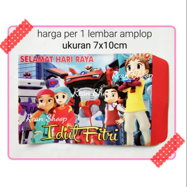 

Amplop angpao lebaran selamat hari raya idul fitri ramadhan anak lucu kecil karakter tobot