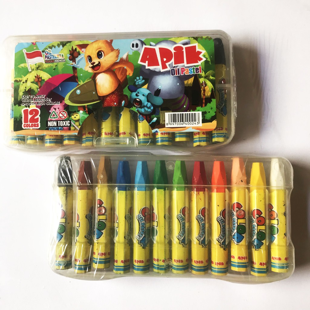 Termurah !!! Crayon APIK 12 Warna Non Toxic (bebas bahan berbahaya)-1