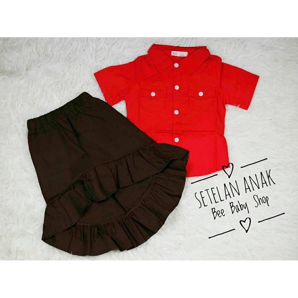 STELAN ANAK CEWEK IMPORT - KANCING DEPAN+ROK
