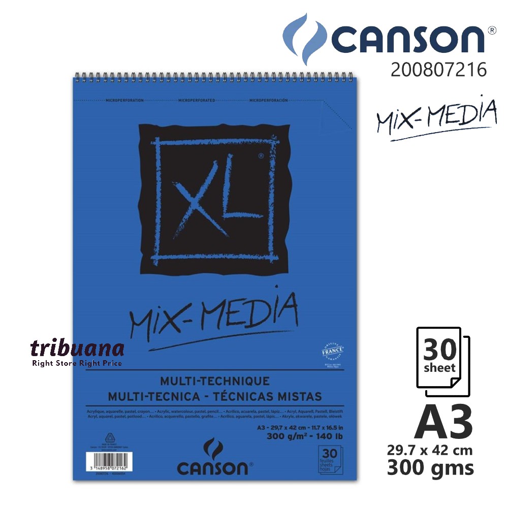 

Canson XL Mix Media A3 - 300gms 30 Sheets (Album) 200807216