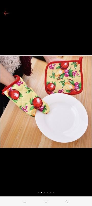 Cooking Oven Gloves Sarung Tangan Set Masak Dapur Anti Panas Cempal Sap