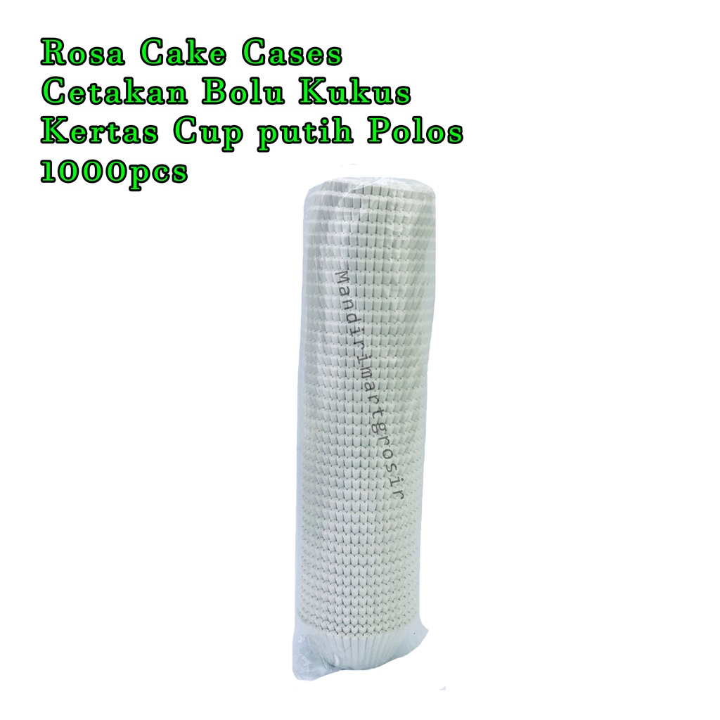 Rosa Cake Cases * Cetakan Bolu Kukus * Kertas Cup putih Polos * 1000pcs