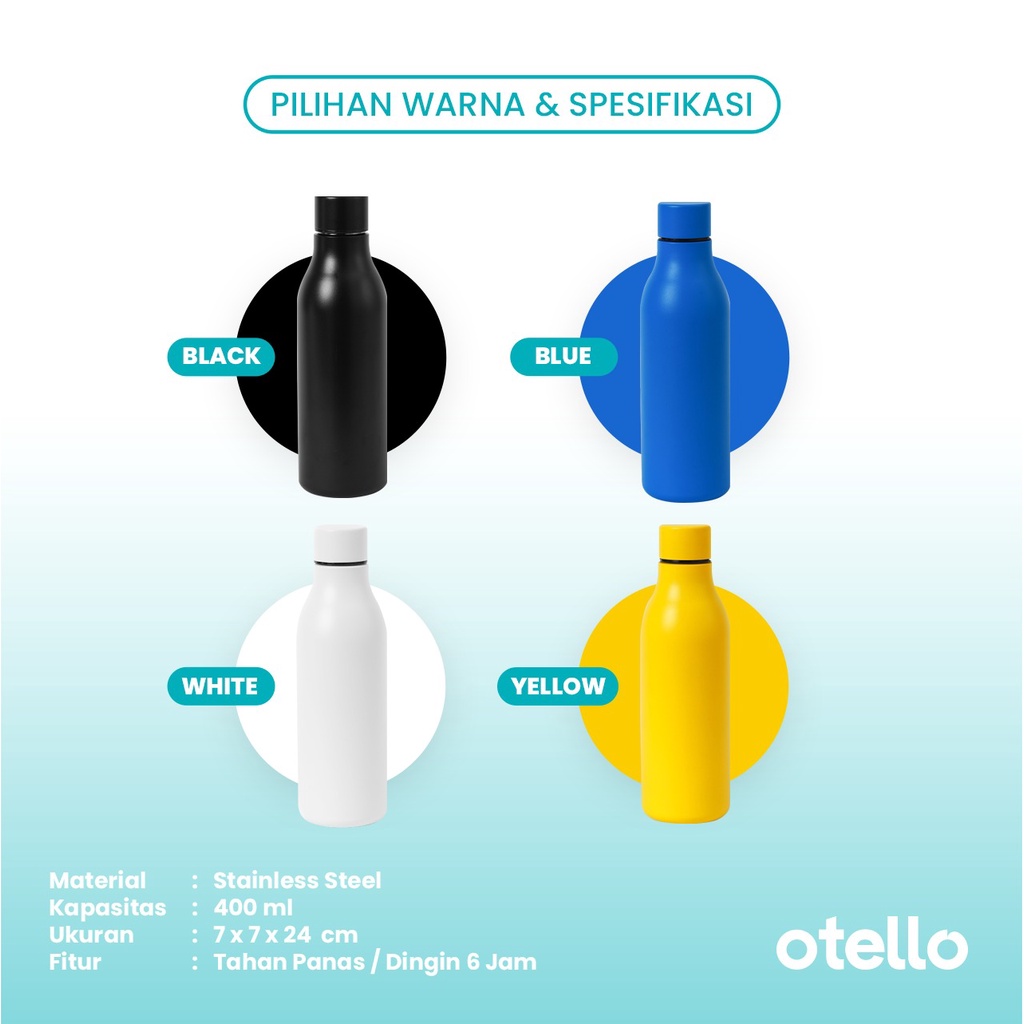 Otello Custom Tumbler Boston Botol Minum 500 ml Tambler Kustom Print Cetak Souvenir