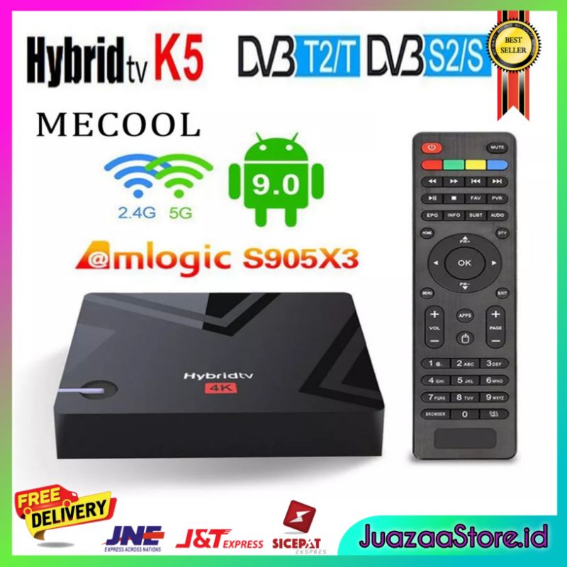 MECOOL Smart TV Box Receiver Android 9.0 - 10 4K HDR DVB-T2 2GB/16GB - 4/32GB K5/KM6