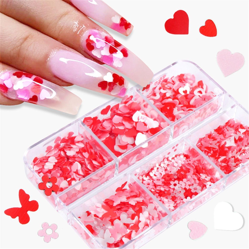 R-flower Nail Art Sequin New Shiny Valentine Day Decals