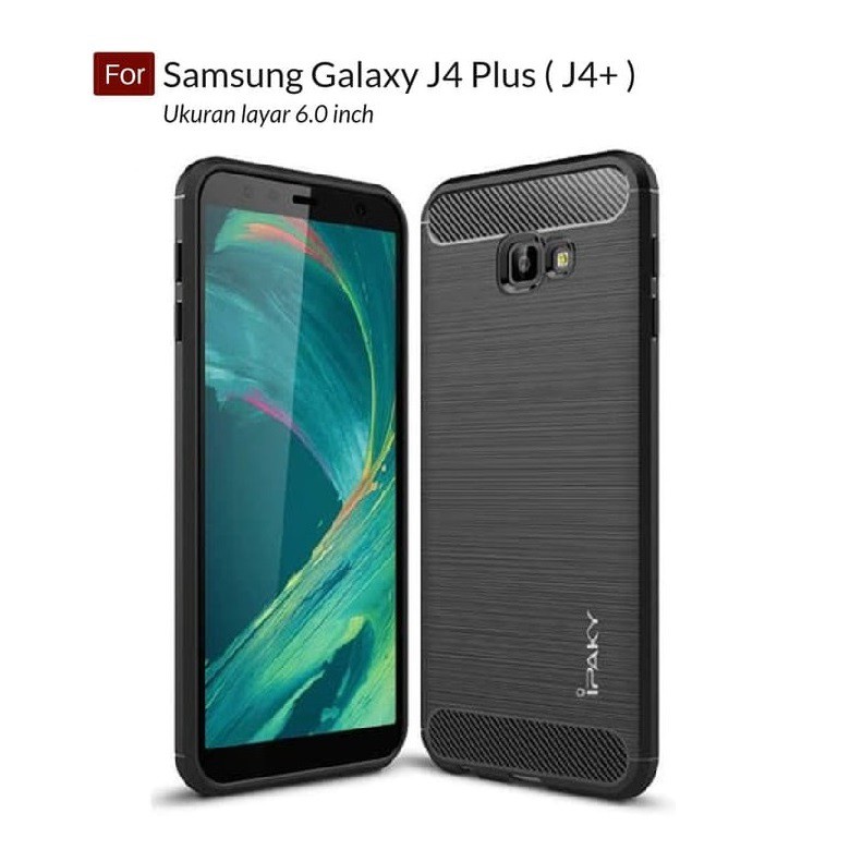 CASE SLIM FIT CARBON IPAKY SAMSUNG GALAXY J4 PLUS SOFTCASE - FA