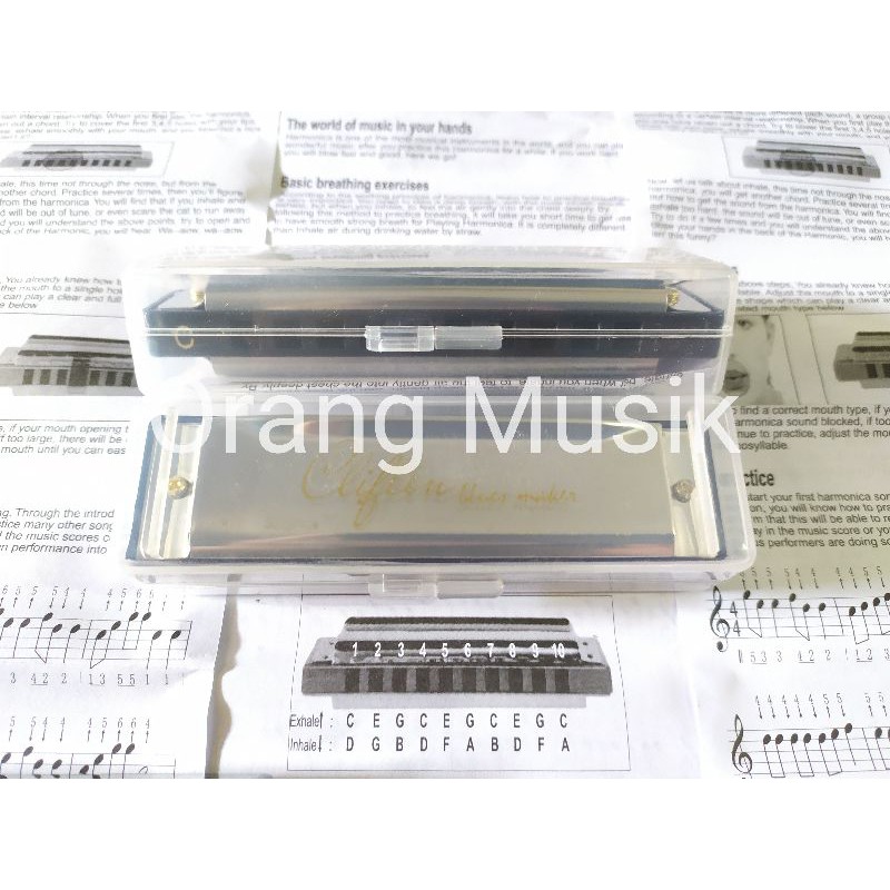 Harmonika 10 Hole Import Nada C - Harmonika Diatonik 10 Lubang Nada C Import