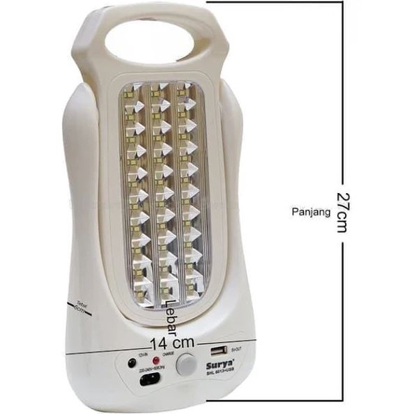 Lampu Emergency Flip Surya SHL-6013 30 smd led dengan fitur Powerbank