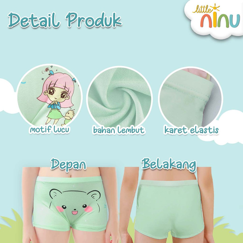 LITTLE NINU CD Celana Dalam Boxer Anak Premium 0003