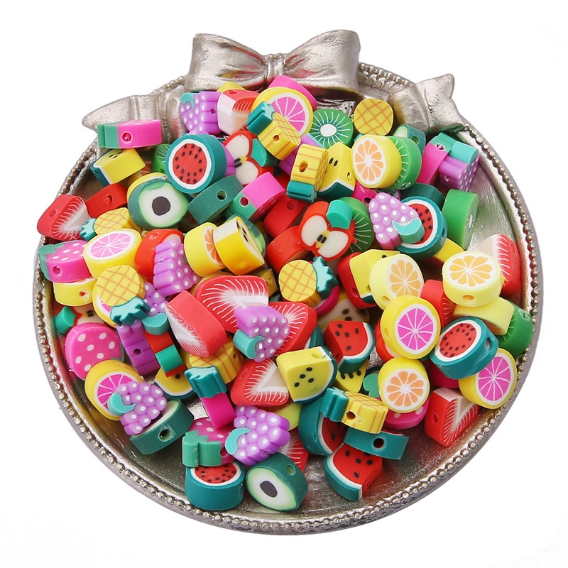 30 PCS Soft Pottery Fruit Bead Spacer Beads Untuk Membuat Perhiasan DIY