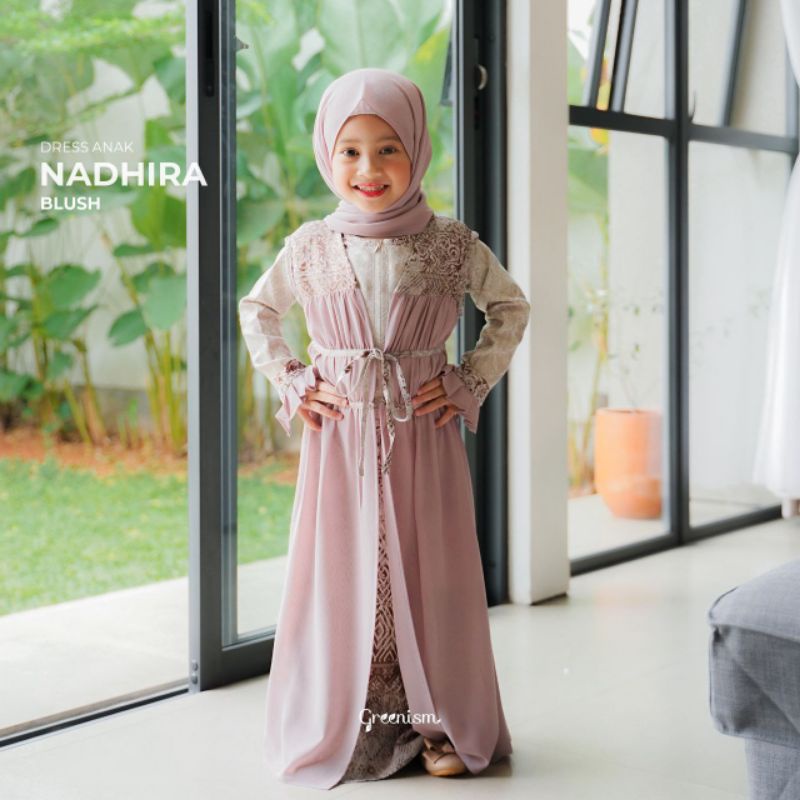 [READY]NADHIRA DRESS KIDS BY GREENISM//GAMIS LEBARAN