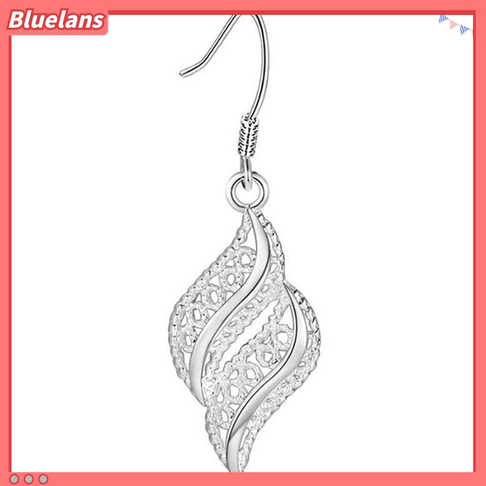 Bluelans Anting Kait Gantung Wanita Desain Geometri Hollow Elegan Untuk Pesta / Club