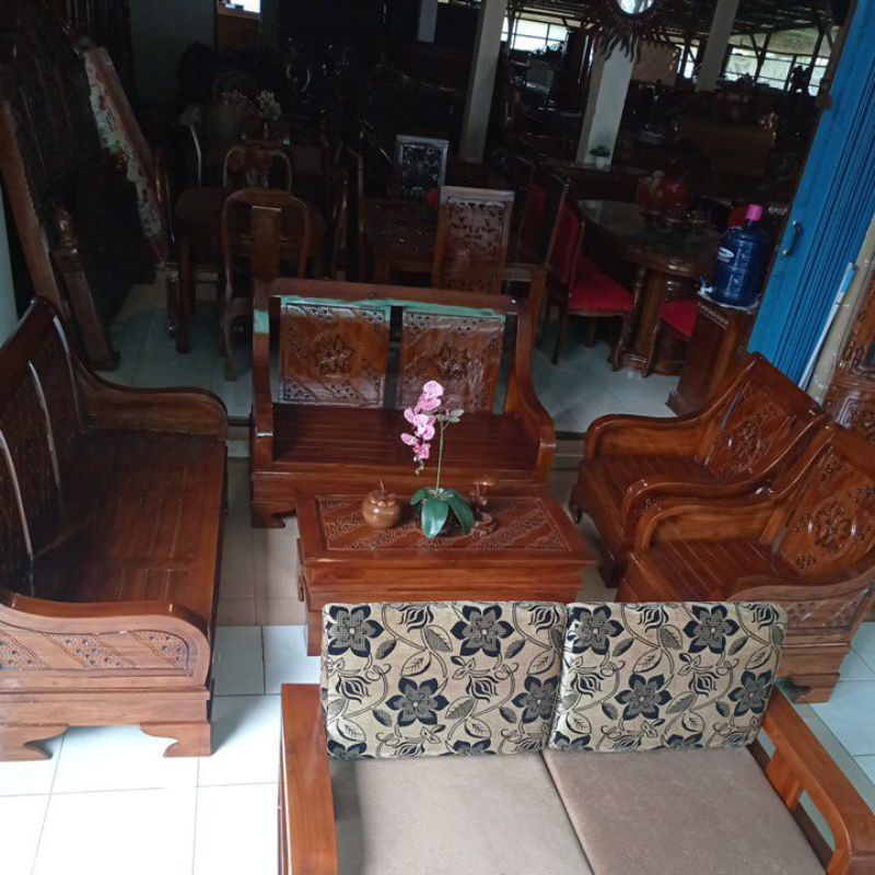 Kursi Tamu Minimalis Semut Ukir 3211 Tanpa Jok