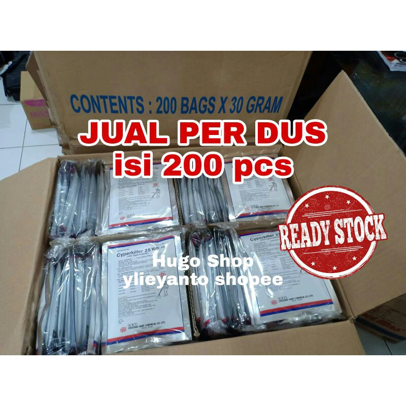 Cyperkiller 25 WP 30gr jual PER DUS GROSIR RESELLER / cyperkiller karton box / obat kutu walet / pembasmi hama serangga semut kutu ulat