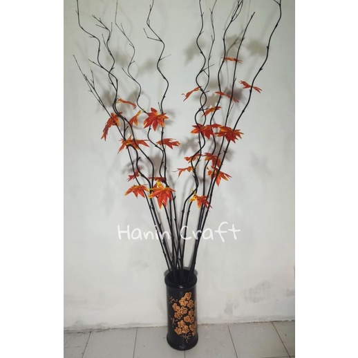 STIK INUL/ BAMBU ULIR/ BAMBU CENDANI/ TANAMAN KERING DAUN MAPLE ORANGE 10 DAN 5 BATANG