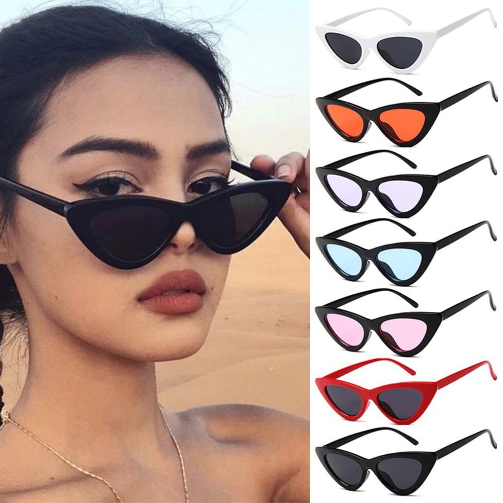 Kacamata Hitam EG57 Korean Ulzzang Triangle Vintage Cat Eye Sunglasses Women Men