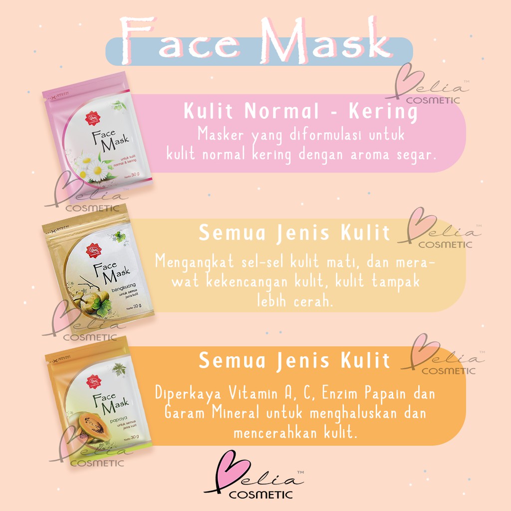 ❤ BELIA ❤ Viva Face Mask Masker Wajah 30g BPOM Halal