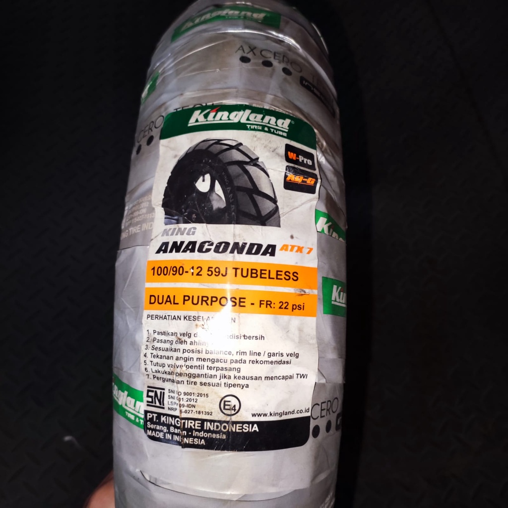 Ban motor matic Kingland King Anaconda ATX 7  100 90 12 tubeless