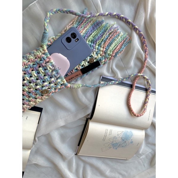 RAINBOW BAG MACRAME // TAS SLING BAG MACRAME