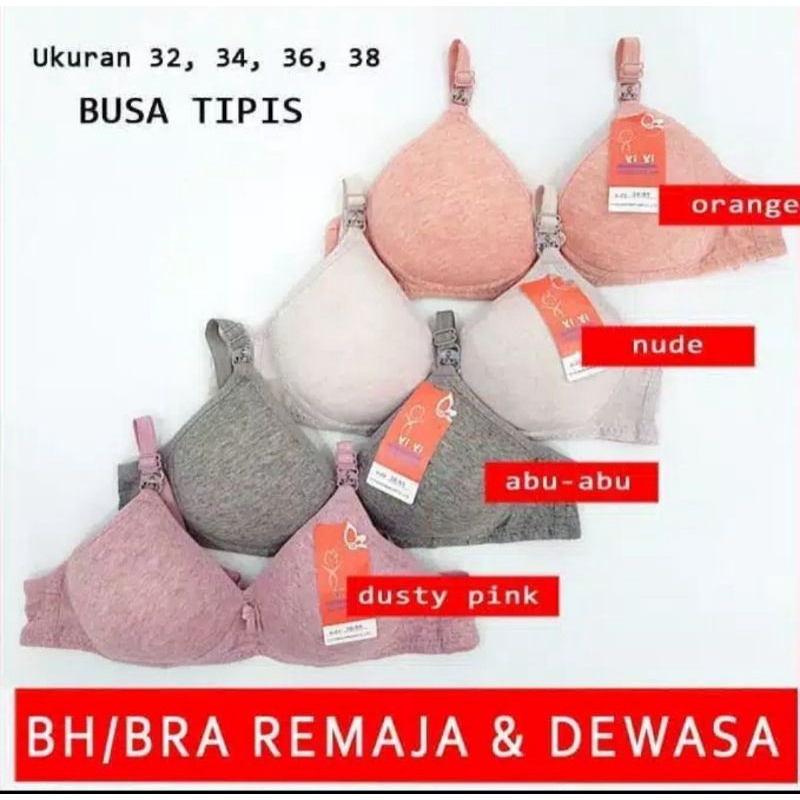 3 PCS BH Bra Wanita Tanpa Kawat / BH Bra Wanita Busa Standar