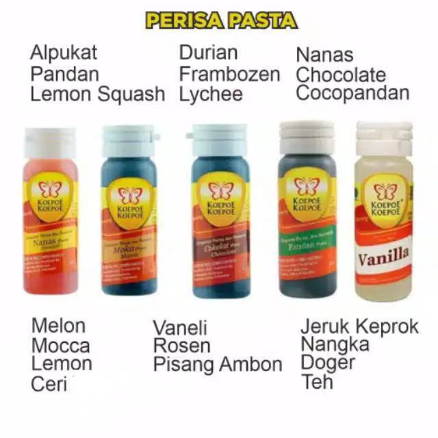 

Perisa pasta koepoe 25ML / pandan / strawberry / cherry / lemon / alpukat / durian