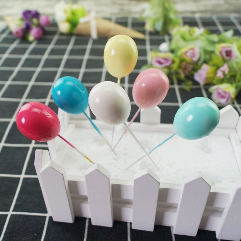 6pcs Topper Cupcake Bentuk Balon Warna Permen Untuk Dekorasi Pesta Pernikahan