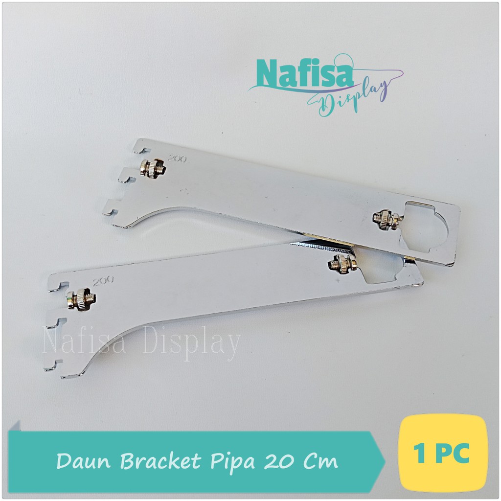 Daun Bracket 20 Cm Pipa Kotak Bulat Siku Braket Besi Penyangga Rak Nafisa Display SPP