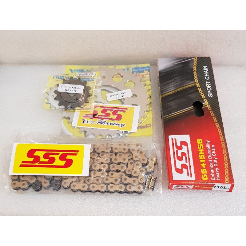 GEAR SET/GEAR KOMPLIT SSS ORIGINAL SUPRA X125 SUPRA FIT NEW KHARISMA BLADE TIPE 415 SSS