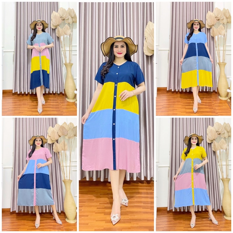 DASTER ANDIN PENDEK KANCING DEPAN FULL SAMPAI BAWAH | BUSUI | DASTER NYAMAN