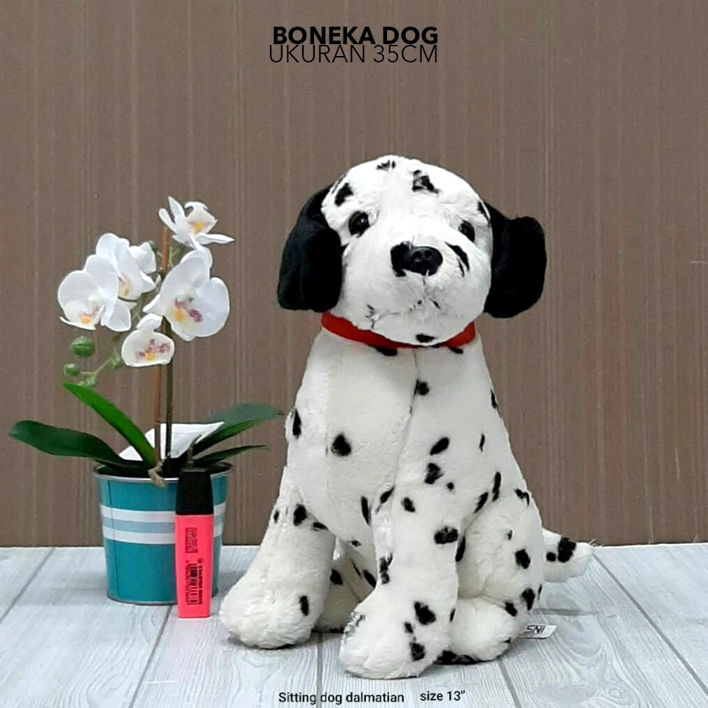 boneka soft dog anjing bahan lembut kwalitas nmer 1 uk.30cm impor dog dalmatian poodle husky srigala