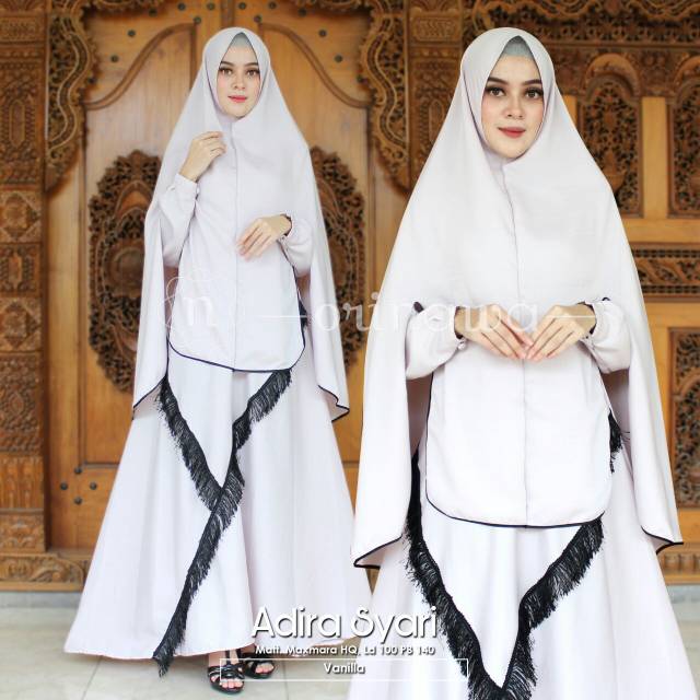 ADIRA SYARI gamis maxmara murah baju muslim polos setelan gamis pkus jilbab non ped ori by ORINAWA