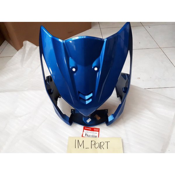 ORI AHM cover front panel tameng dada tebeng lampu depan beat fi 2012 - 2014 biru 64301-k25-900vbm