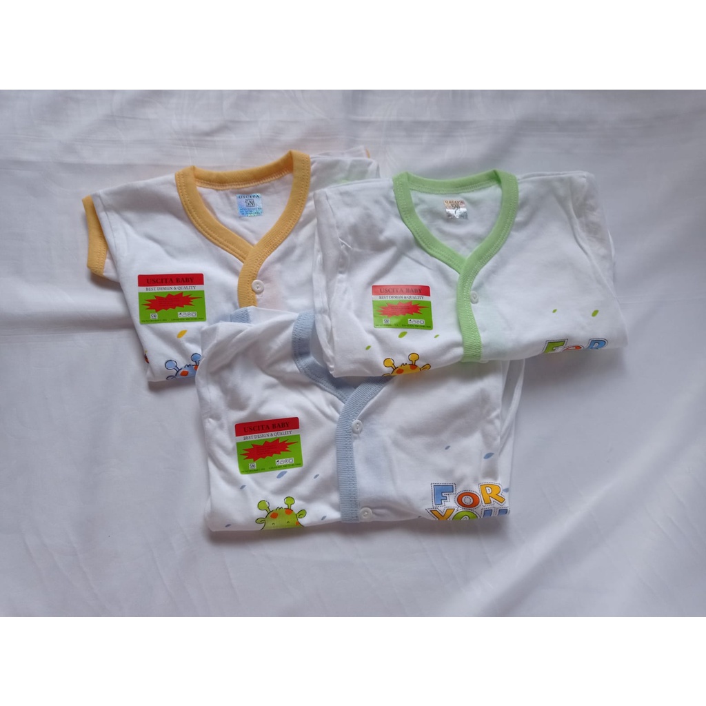 USCITA BABY | ATASAN BAJU 3 PCS LENGAN PANJANG KANCING FOR YOU BABY BAYI ANAK PIYAMA PAJAMA KATUN