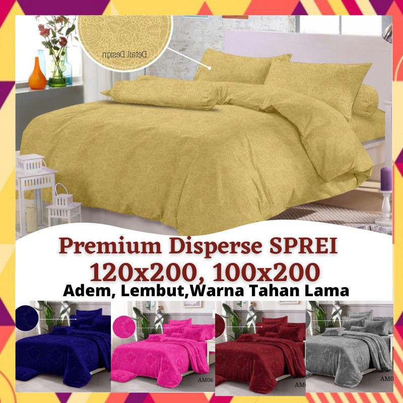 Sprei Seprai Polos 90x200 120x200 100x200 Embos No 3 Extra Single Karet Sudut Katun Disperse