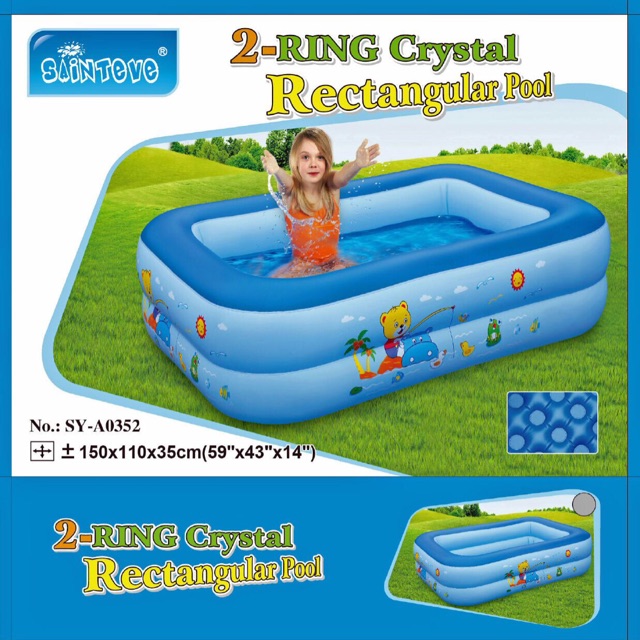  Kolam Renang Tiup  Kotak SY A0352 2 Ring Crystal 