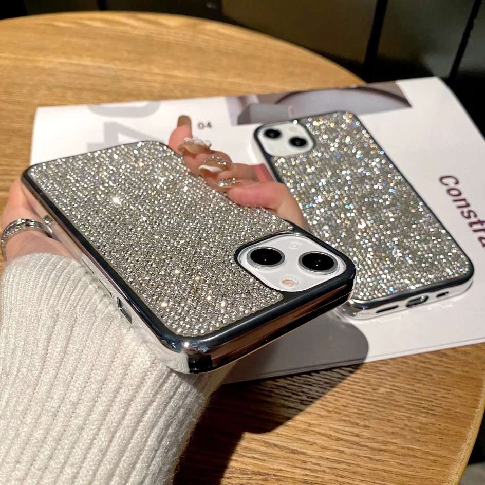 Soft Case Silikon Glitter Berlian Imitasi Cover For iPhone 12 11 13 Pro Max Mini XS XR X 6 6S 7 8 Plus SE2