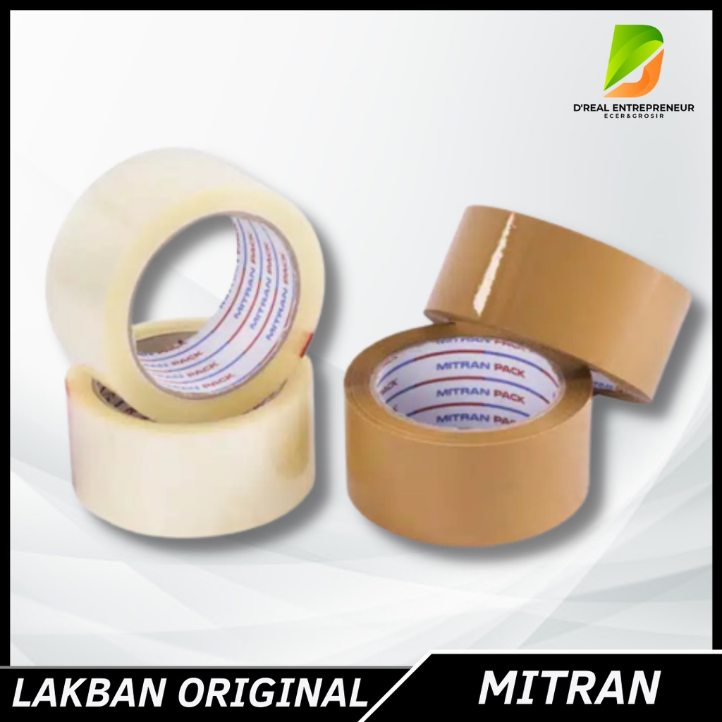 ORIGINAL LAKBAN MITRAN PACK COKLAT / BENING KUALITAS TEBAL KUAT 48mm x 90 YARD FULL / 80 METER