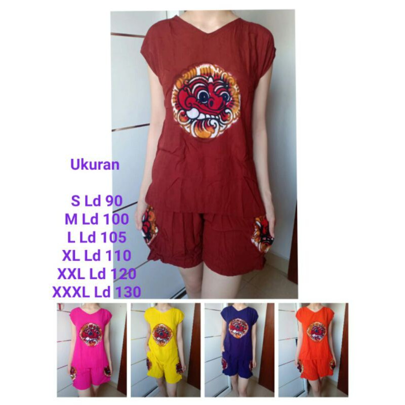 stelan baju bali barong size S, M, L celana pendek