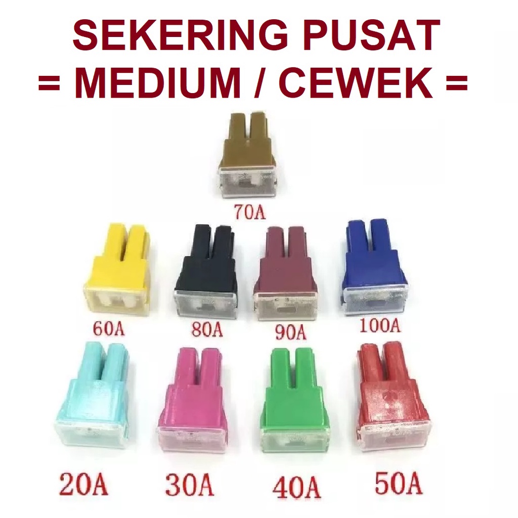 Sekring Sekering Fuse Central Pusat Kotak Cewek Medium 20A - 120A