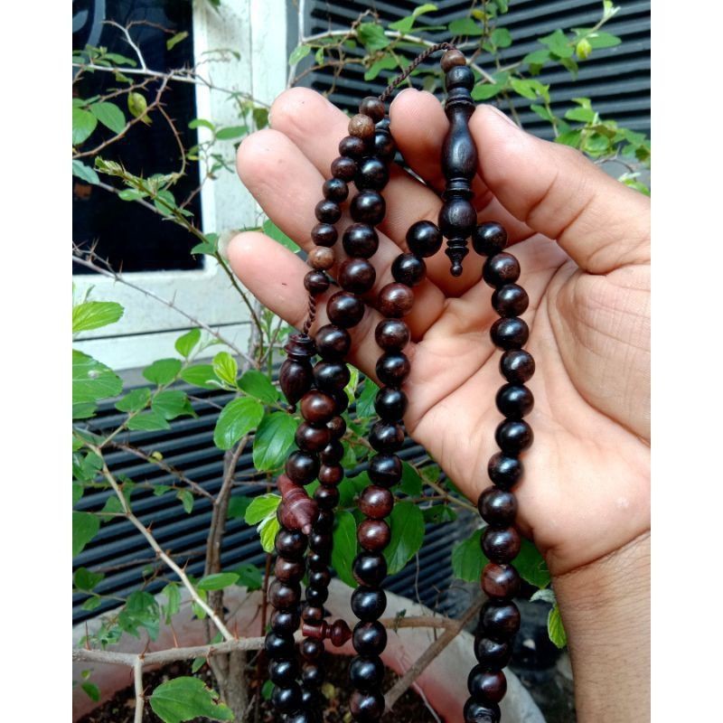 Tasbih kayu kelampis ireng tasbih 99 butir tasbih kayu galih kelampis hitam