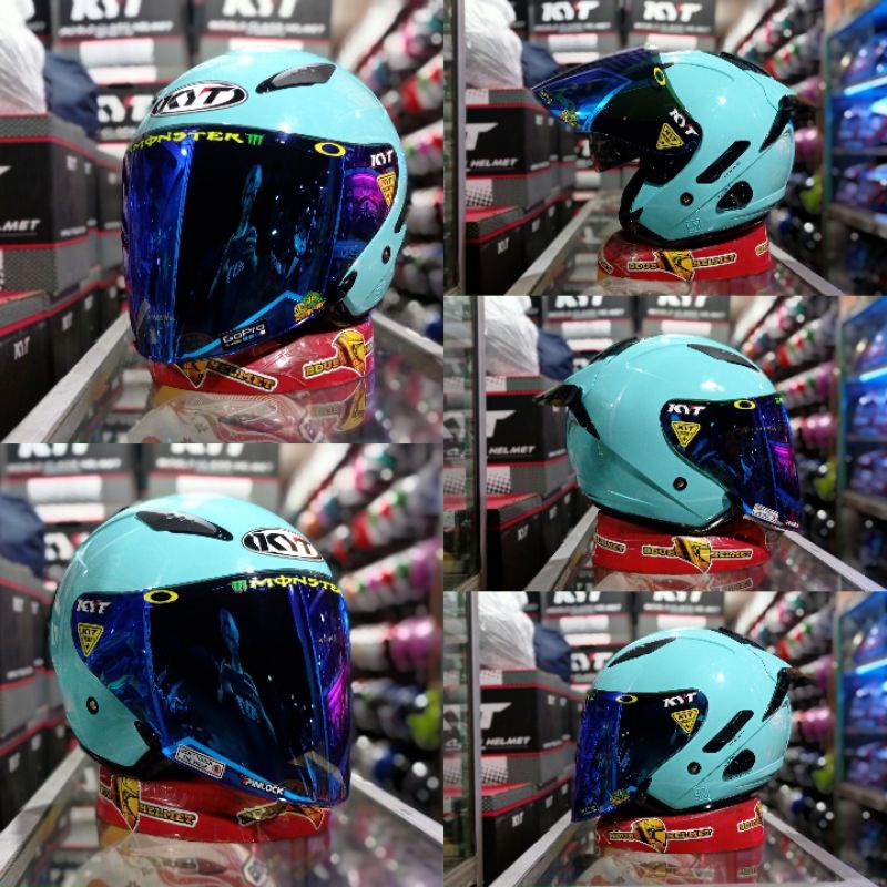 HELM KYT GALAXY  WHITE PAKET GANTENG KACA VENOM 100% ORIGINAL SNI~DOT-H-v-red/blue+spoile2