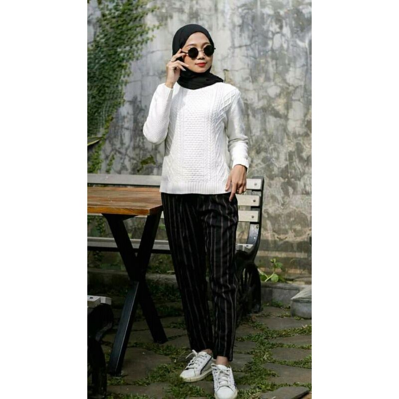  Celana  Kerja  Wanita  Motif Salur Shopee  Indonesia